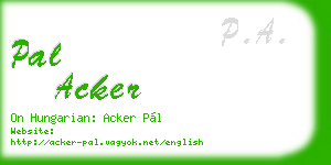 pal acker business card